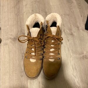 Women's Tan Lace-Up Boots